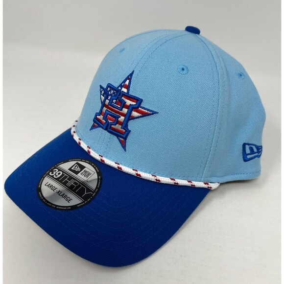New Era Houston Astros Fourth of July 39THIRTY Blue MLB Flex Hat Size L/XL - Picture 2 of 7